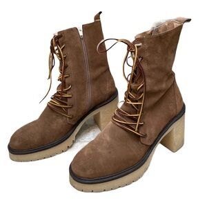 FREE PEOPLE DYLAN LACE UP SUEDE BOOTS SIZE 9